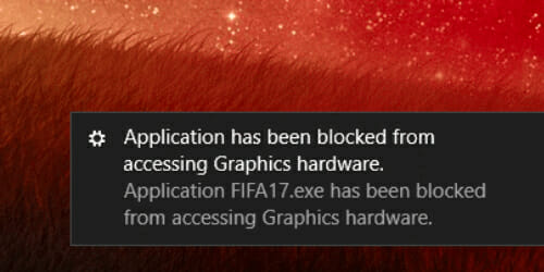 application has been blocked from accessing graphics hardware apex legends