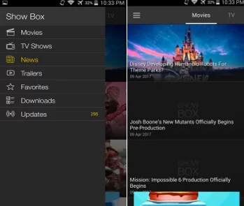 free movie apps show box