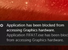 Application has been blocked from accessing Graphics hardware