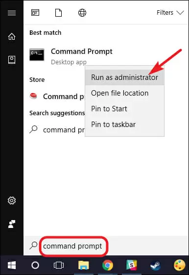 command prompt - run as administrator