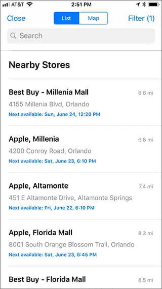 apple appointment locations