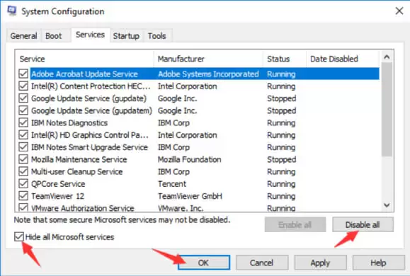 windows system configurations 