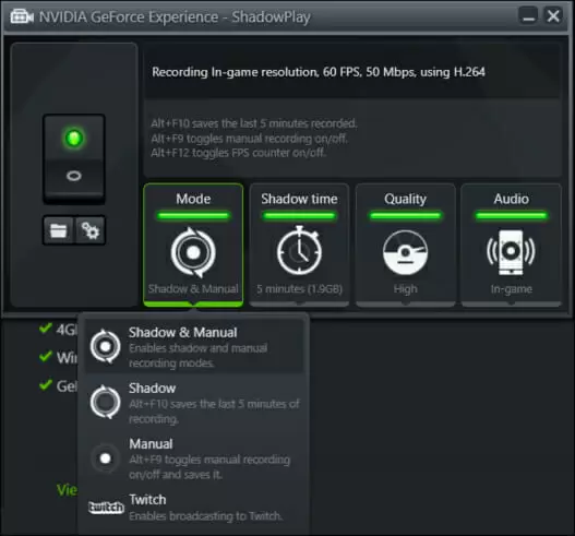 Configuring Nvidia’s ShadowPlay